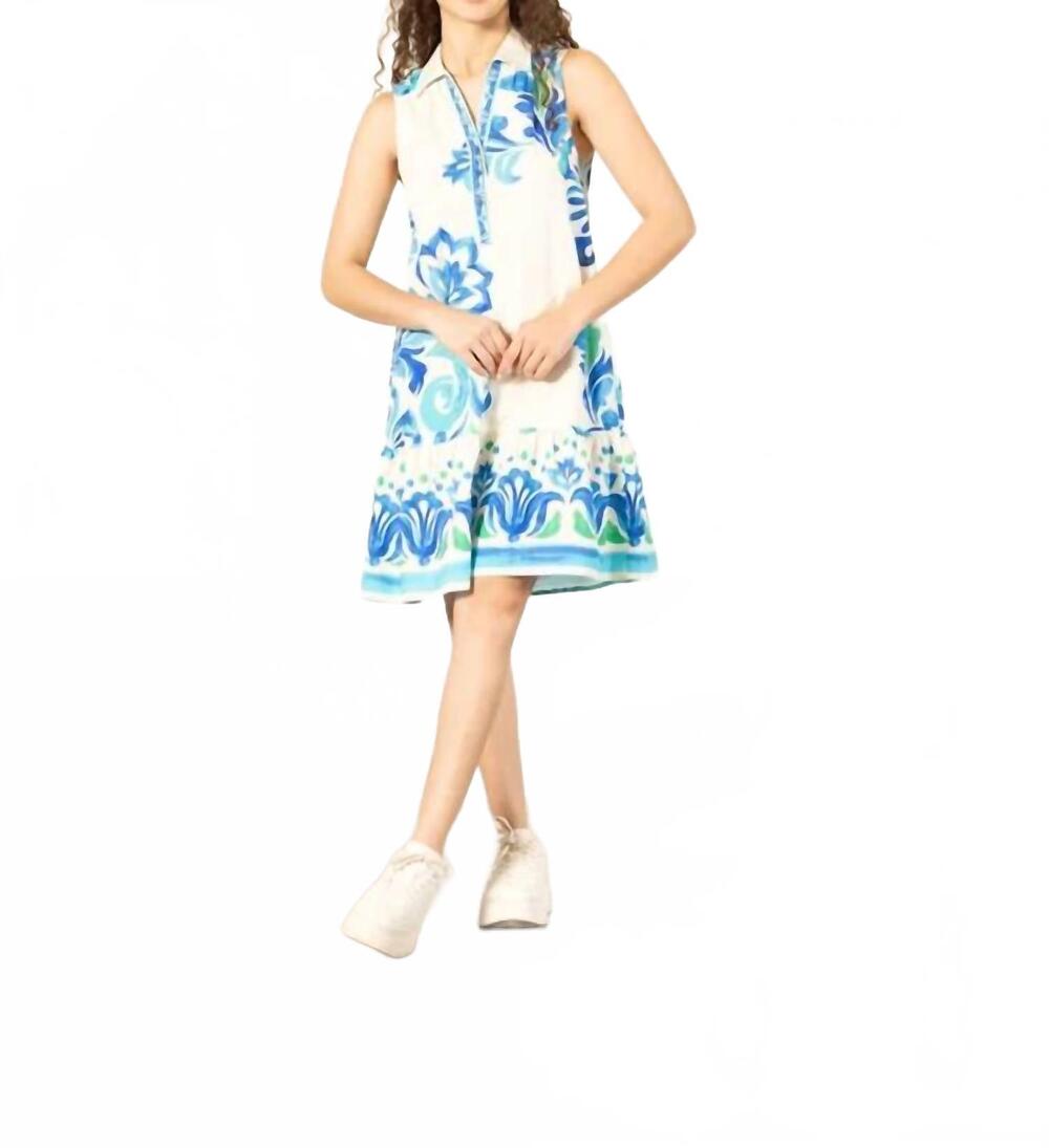 NEW MAUDE VIVANTE ocean bloom dress in blue